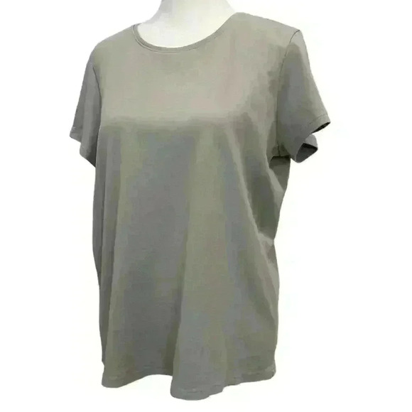 EILEEN FISHER GRAY ORGANIC COTTON CREW NECK TEE SIZE M - Picture 1 of 6